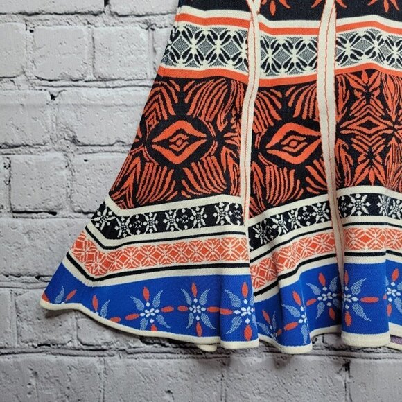 Diane Von Furstenberg Samara Desert Bands Printed Skirt Size Petite - Picture 4 of 15